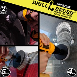Car Accessories - Drill Brush Attachment for Washing, Wheels, Mats, Detailing - Carpet and Upholstery Cleaner - Boat and Kayak Hull Accessories - Glass and Fiberglass Cleaner