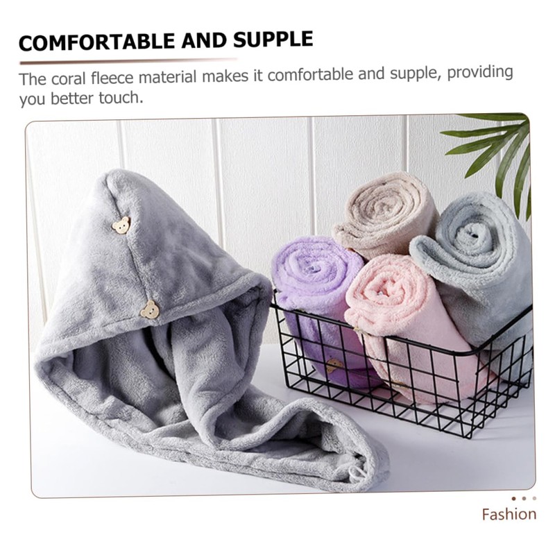 Baluue Hair Bonnets 2pcs Absorbent Hair Drying Cap Soft Microfibre