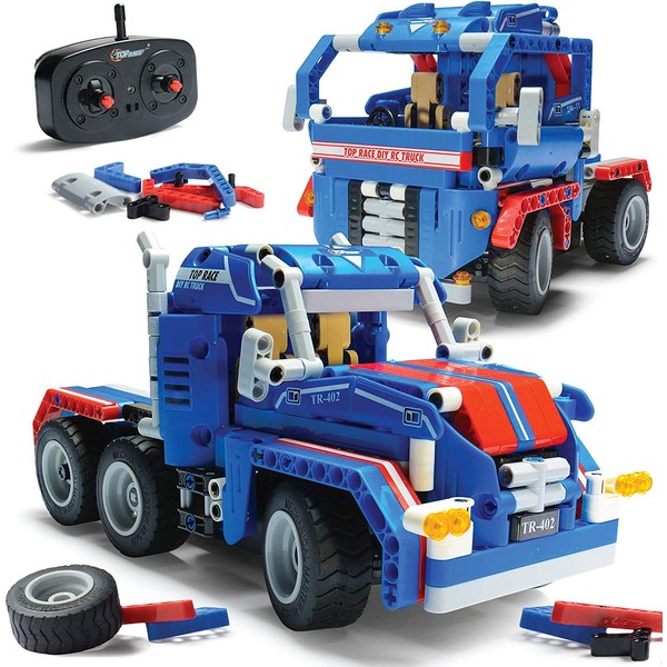 Top Race STEM Projects for Kids - Toys for Boys - Construction Toys for Kids - Ideal Gifts for Boys and Girls - Educational Toy Set - 2 in 1 Vehicle Building Kits - Remote Control Car Model Kits