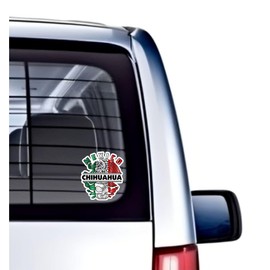 Set of 2 Chihuahua Mexico Eagle Emblem Decal Stickers – Full Color, Weatherproof, (5" Tall)