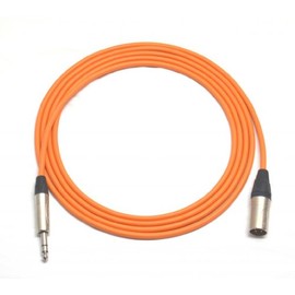 25 ft Canare Quad Balanced Patch Cable Orange Neutrik XLR Male - 1/4" TRS