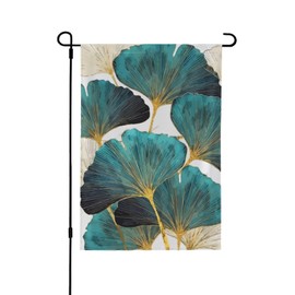 Axxitude Ginkgo Green Leaves Garden Flag 12x18 Inch Fall Decorative Flag Small Vertical Double Sided Holiday Farmhouse Seasonal Decor for Yard