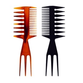 DOKRIN Haarkämme,2-teiliger Kunstkamm, Stylingkamm, breitzahniger Kamm mit Ölspitze, Friseurkamm