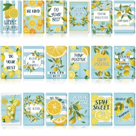 Geyee 36 Pieces Mini Notebooks Lemon Pocket Notepads Inspirational Notepads Small Motivational Journal Notebook Lemon Zest Lesson Planner for Office School Travel Present Supplies