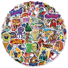 Street Graffiti Hip Hop Music Stickers 50Pcs - Waterproof Laptop Stickers for Laptop Water Bottle Bicycle Skateboard Waterproof Luggage Car Sticker Pack Decal