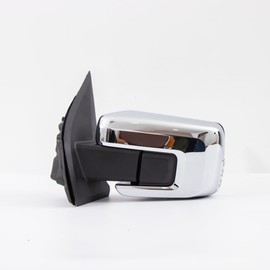 For Ford F150 2021-2024 Door Mirror Assembly with Chrome Back Cover Manual Folding with Turn Signal Light Puddle Light Power Heated and Blind Spot Glass 11 Pins LH Driver Side