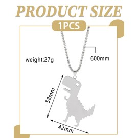 TPZORJX 1 Piece Titanium Dinosaur Keel Necklace, Women's Necklace, Anti-Allergy Necklace, Women's Jewellery, Gifts for Friends, Couples, Wives