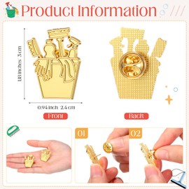 Equsion 60 Sets Housekeeper Appreciation Gifts Broom Gold Lapel Pin with Thank You Cards Self Sealing Bags Housekeeping Week Gifts for Housekeepers Cleaner Staff Janitorial Cleaning Lady