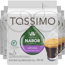 Tassimo Nabob Cafe Crema Coffee, 70 T-Discs (5 Boxes of 14 T-Discs) {Imported from Canada}