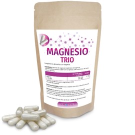 Magnesium Trio capsules with magnesium taurate, magnesium bisglycinate, magnesium citrate and L-threonine, ideal for a target group interested in mental health.
