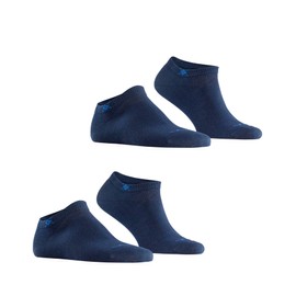 BURLINGTON Men Everyday 2-Pack sneaker socks, 2 pairs, UK size 6.5-11 (EU 40-46), Blue, cotton mix - Sneaker socks in bold colours, ideal for summer looks