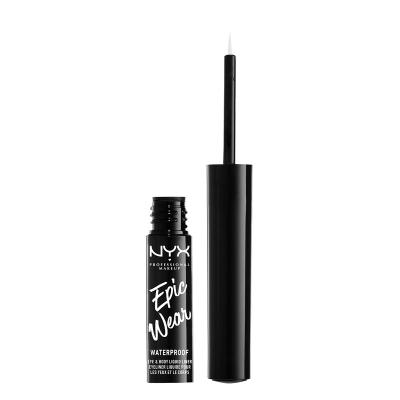 NYX Professional Makeup,Epic Wear, Delineador Líquido de Ojos, Silver Metal,