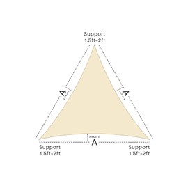 Vexoria Sun Shade Sail Canopy, 12'x 12'x 12' Triangle 95% UV Block Shade Cover for Outdoor, Backyard Patio, Lawn, Garden, Sandbox Carpor Sand