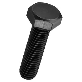 Kozelo 30 Pcs Hex Head Screws Bolts - [1/4"-20x1-1/4] 304 Stainless Grade A2-70 Steel Fully Threaded Hex Tap Hexagon Head Screw Machine Bolt Right Hand External Hex Drive, Black