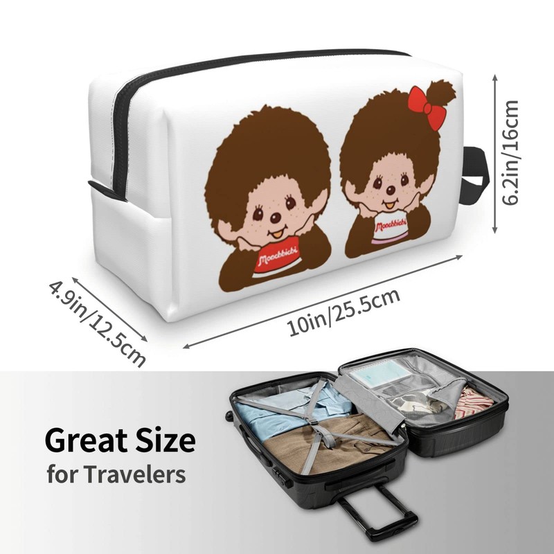 Rikana Monchhichi Makeup Pouch, Stylish, Cosmetic Pouch, Portable, Functional, Large