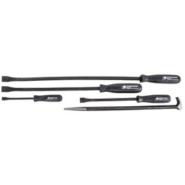 JEGS 5-Piece Pry Bar Set | Includes (1) 24" Flat-Tip Tapered Bar, (1) 18" Flat-Tip Tapered Bar, (1) 12" Flat-Tip Tapered Bar, (1) 8" Flat-Tip Tapered Bar, & (1) 16" Roll-Type Bar