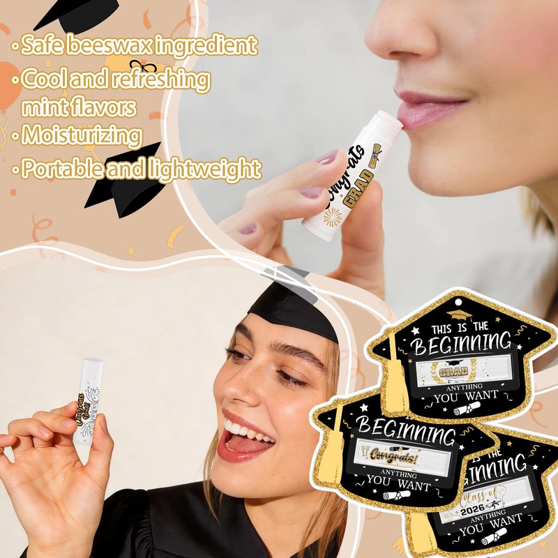 Nlicrst 30 Pack 2026 Graduation Lip Balms Gifts, Class of
