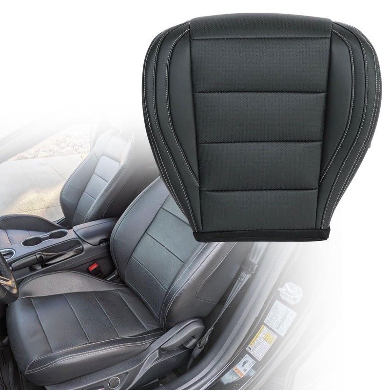 AOUTTUOA Black Driver Side Bottom Perforated Replacement Microfiber Leather Replacement