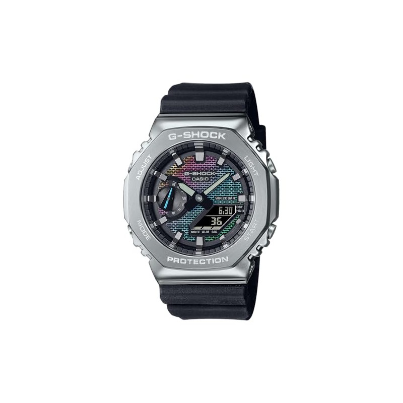 Casio G-Shock Rainbow Brick Wall GM-2100RW-1A Analog-Digital Octagonal Watch