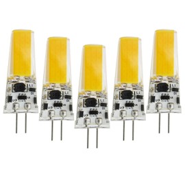 Klgeivb G4 LED Light Bulbs 3000K Warm White Lighting Dimmable, 5W Equivalent to 50W AC 110V-120V, Bi-pin LED Bulb Silicone G4 LED Bulbs (5-Pack)