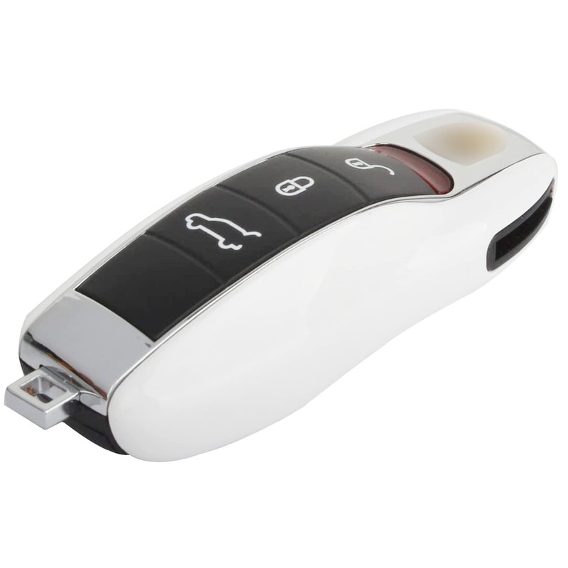 TOMALL Carrera White Metallic Replacement Key Case for Cayenne Panamera