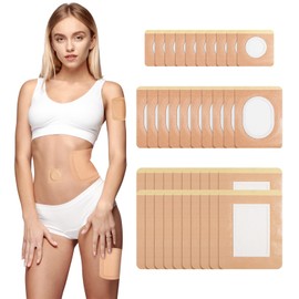 40Pcs Adhesive Castor Oil Patches, Organic Cotton Castor Oil Pack Wrap for Waist Knees Neck Belly Arms