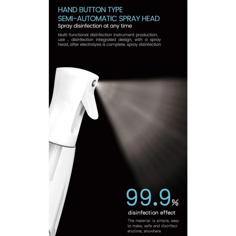 Wophone Portable Detergent Maker Spray Generator 500ml/17oz Sodium Hypochlorite Machine