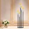 Black Taper Candle Holders for LED Candles Metal 5 Arms