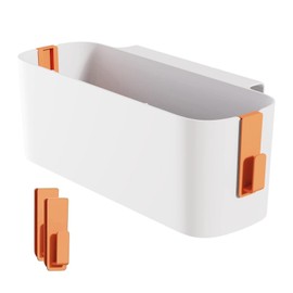 ARCPNRT Hanging Bed Organiser, Bed Organiser with Hooks, Orange Hanging Bed Organiser, Storage Basket, Bedside Table, Bed Shelf, Bed Bag, for Office, Home, Dorm