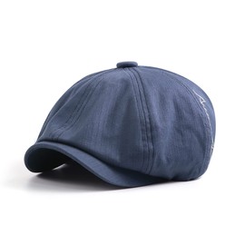 CHENNUO Gatsby Beret Cap Newsboy Flat Cap 8 Panel Men's Flat Cap, blue
