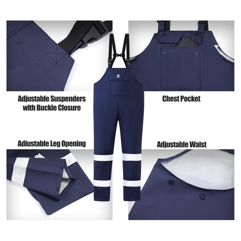 Rain Suits for Men Women Waterproof Reflective Rain Coat and