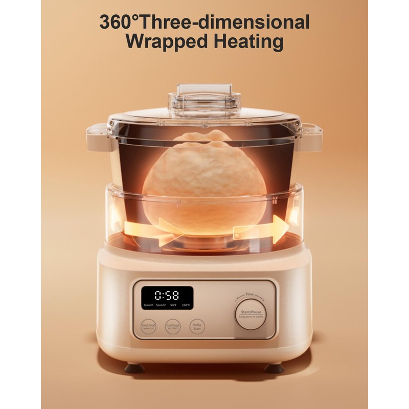 MOKKOM Electric Dough Maker with Proof Dough Function, Microcomputer Timing,