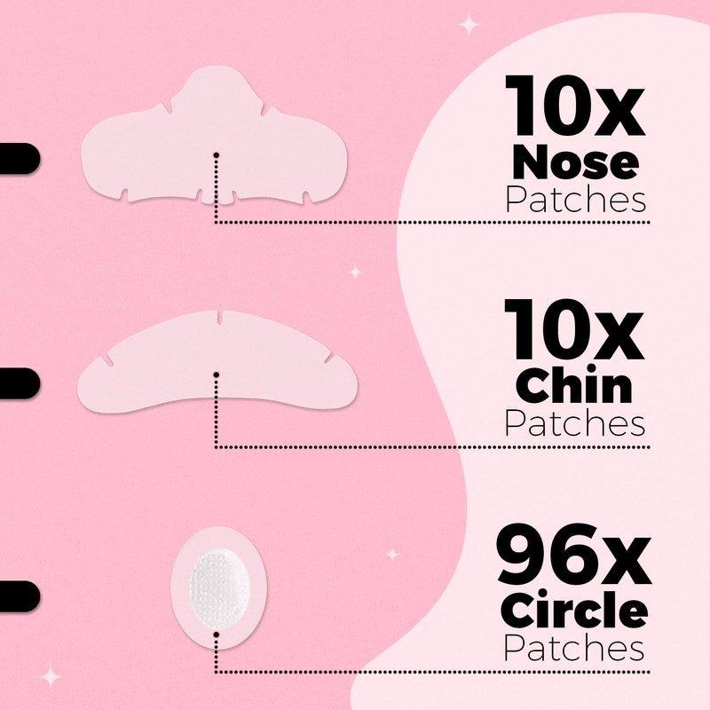PurePatch Pimple Patches - Breakout Pack - 96Circle,10Nose, 10Chin. Hydrocolloid