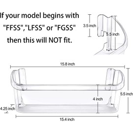 UPGRADED 2 Pack 240323002 Refrigerator Door Bin Shelf Compatible with Frigidaire & Kenmore Bottom 2 Shelves on Refrigerator Side, PS429725, AP2115742 Replacement Parts