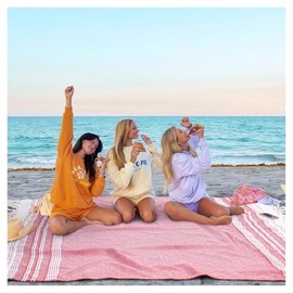 Genovega Oversized Giant Turkish Beach Towel Blanket Extra Large XXL Lightweight Quick Dry Sand Free Boho Throw Pool Cloud Sandrpoof Blankets Women Men Big Jumbo Wide 2 Person Size Red