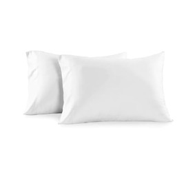 Royal Tradition Set of 2 Pillowcases, 100% Cotton 250TC Pillow Cases Sold Separaetly (King Size 20x40, Solid White)