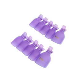 yueton Pack of 10 Reusable Toenail Nail Art Soak Off Cap Clip UV Gel Polish Remover Tool (Purple)