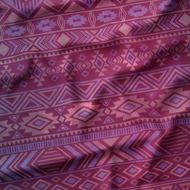 Cotton Jersey Fabric Caja Ikat Pattern Purple Pink Green 160 cm WB Own Production Colour Purple