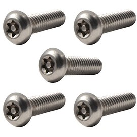 Fastenere Torx Security Machine Screws - 3/8-16 x 1-1/4" (5-Pack) Stainless Steel, Tamper-Resistant, Button Head Screws, Bolt Screw for Higher Level of Safety & Theft Prevention