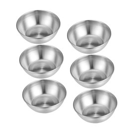 Vaguelly 6pcs Stainless Steel Bowls for Sauces Condiments and Seasonings for Home Kitchen Restaurants and Sushi Dipping Round Design for Appetizers and Dips