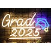 HMASYO Congrats Grad Neon Sign with Cap, Graduation Decorations 2025