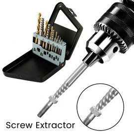 Keyohome 10PCS Screw Extractor and Left Hand Cobalt Drill Bit Set, Damaged Screw Remover Drill Extractor Combination Set