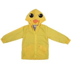 summer Baby Boy Girl Duck waterproof Cute Cartoon Hoodie Zipper Coat Outfit(120)