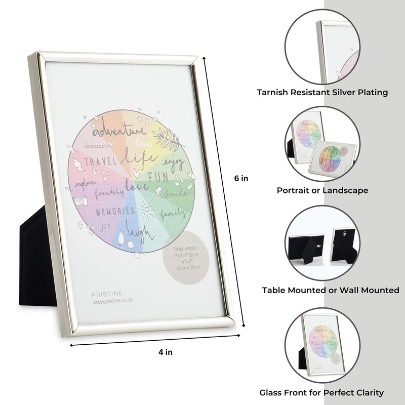 Premium Silver Plated Photo Frame - 4" x 6" (10cm
