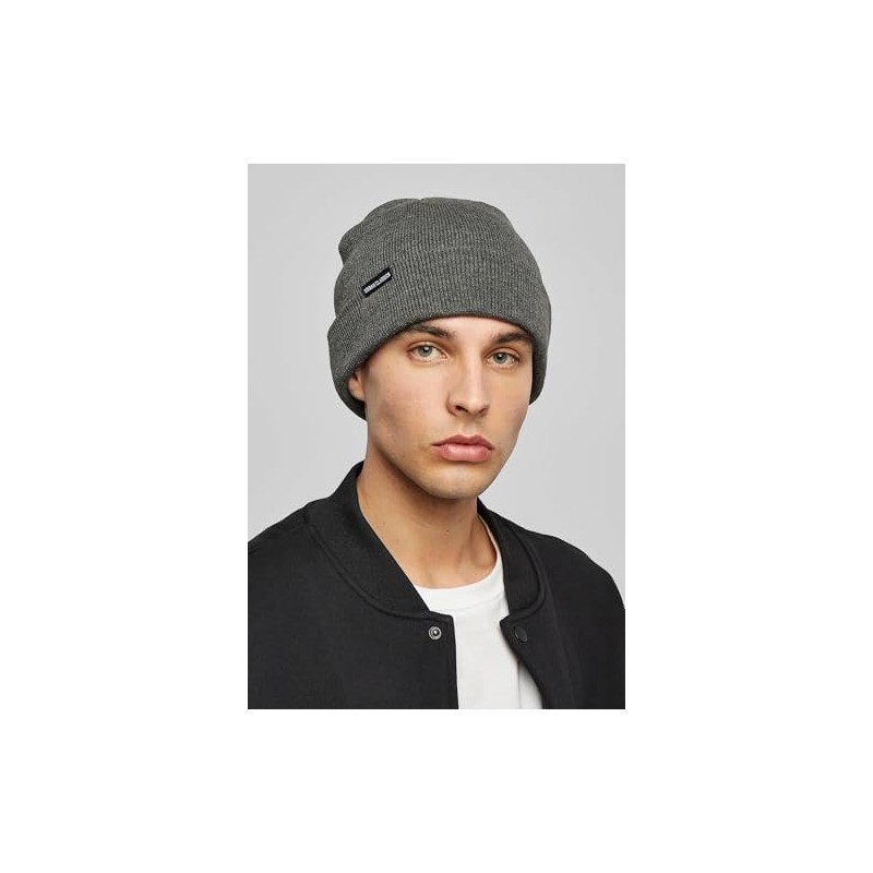 Urban Classics Basic Flap Beanie, Charcoal, One Size