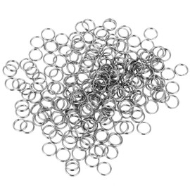 300Pcs 1/4" Small Split Ring for Keychains, Stainless Steel Double Loops Round Mini Split Jump Rings Silver Keychains Connectors for Jewelry Necklaces Bracelets Earrings Crafts Decorations