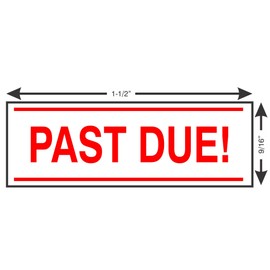 Supply360 AS-IMP1131R - Past Due! w/Upper and Lower Bars, Red Ink, Heavy Duty Commerical Self-Inking Rubber Stamp, 9/16" x 1-1/2" Impression