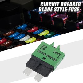 A ABSOPRO Circuit Breaker Blade Style Fuse 30A 28V for Car Marine Metal Green