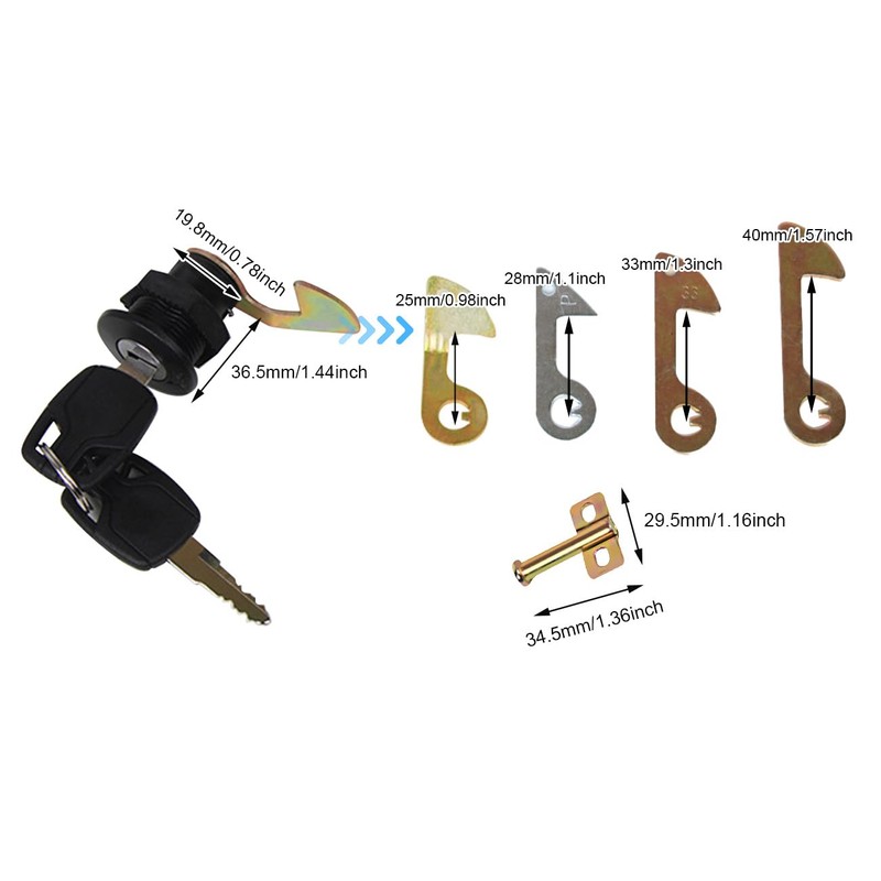 Scooter Storage Trunk Lock Replacement for Electric Motorcycle Key Lock