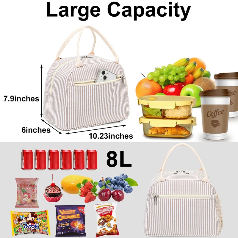 LEDAOU - Lonchera aislada para mujer, bolsa de almuerzo de